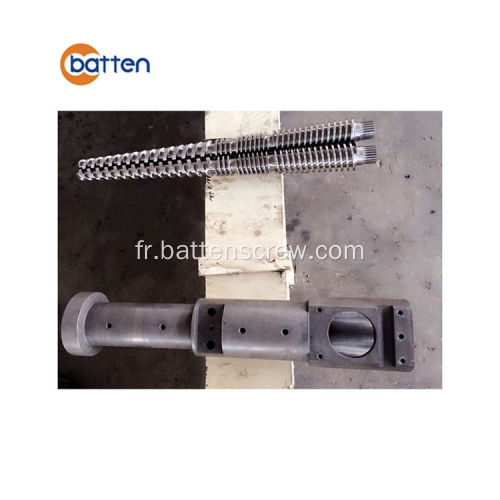 Baril de vis d'extrudeuse jumelle conique pour extrudeuse de PVC